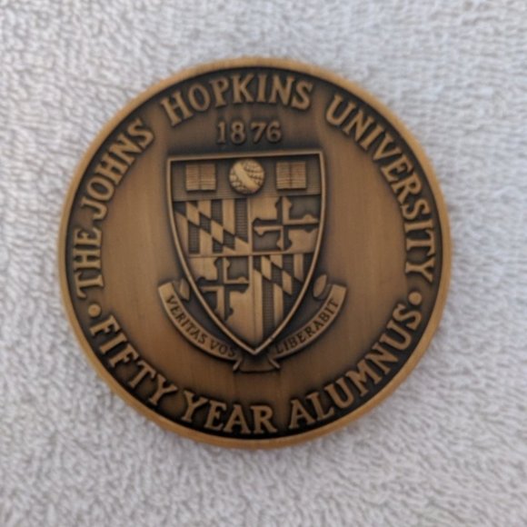 Other - Vintage John Hopkins University Fifty Year Alumnus 3" Coin Paper Weight